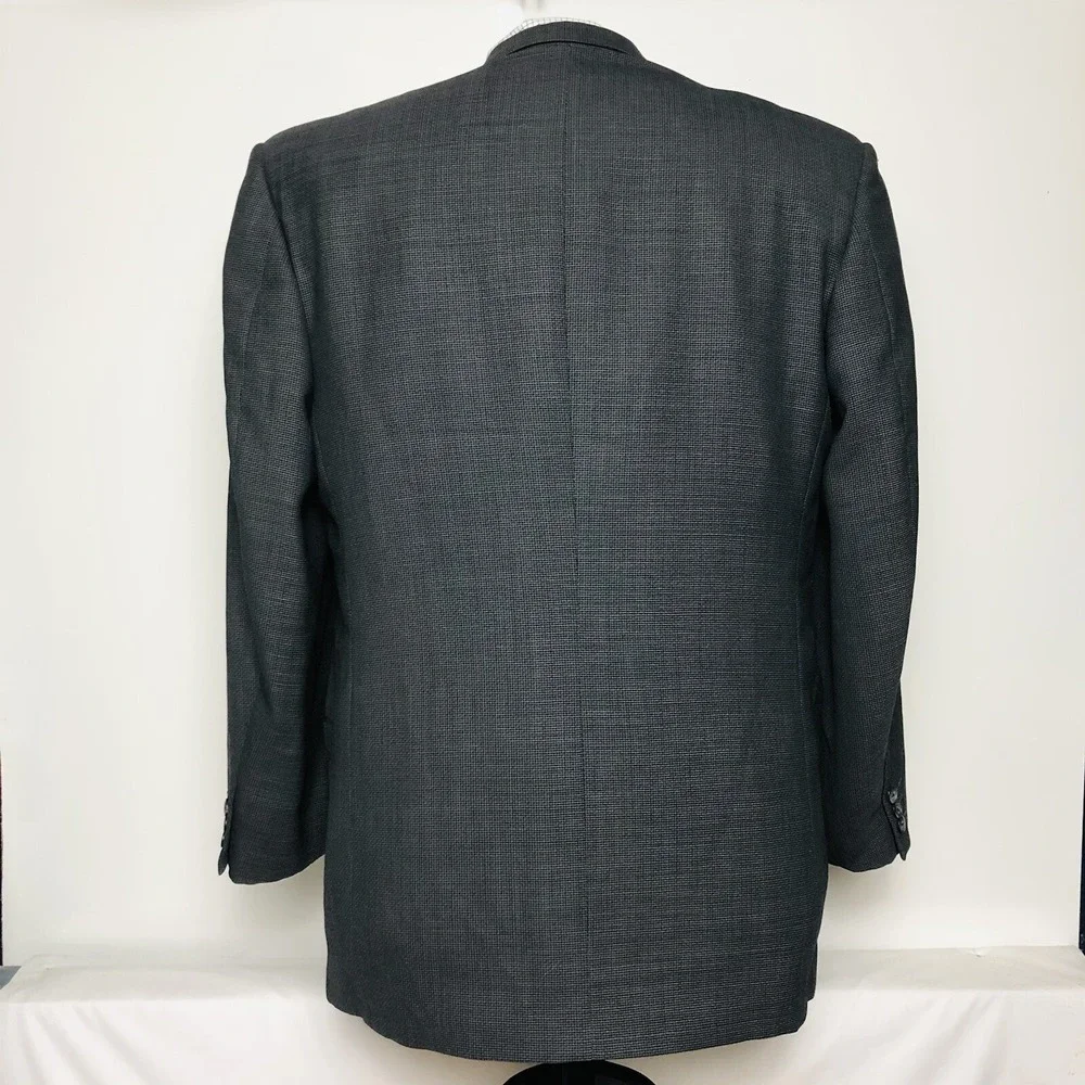Jhane Barnes Mens Grey Double Breasted Wool Suit Jacket‎ Size 41R